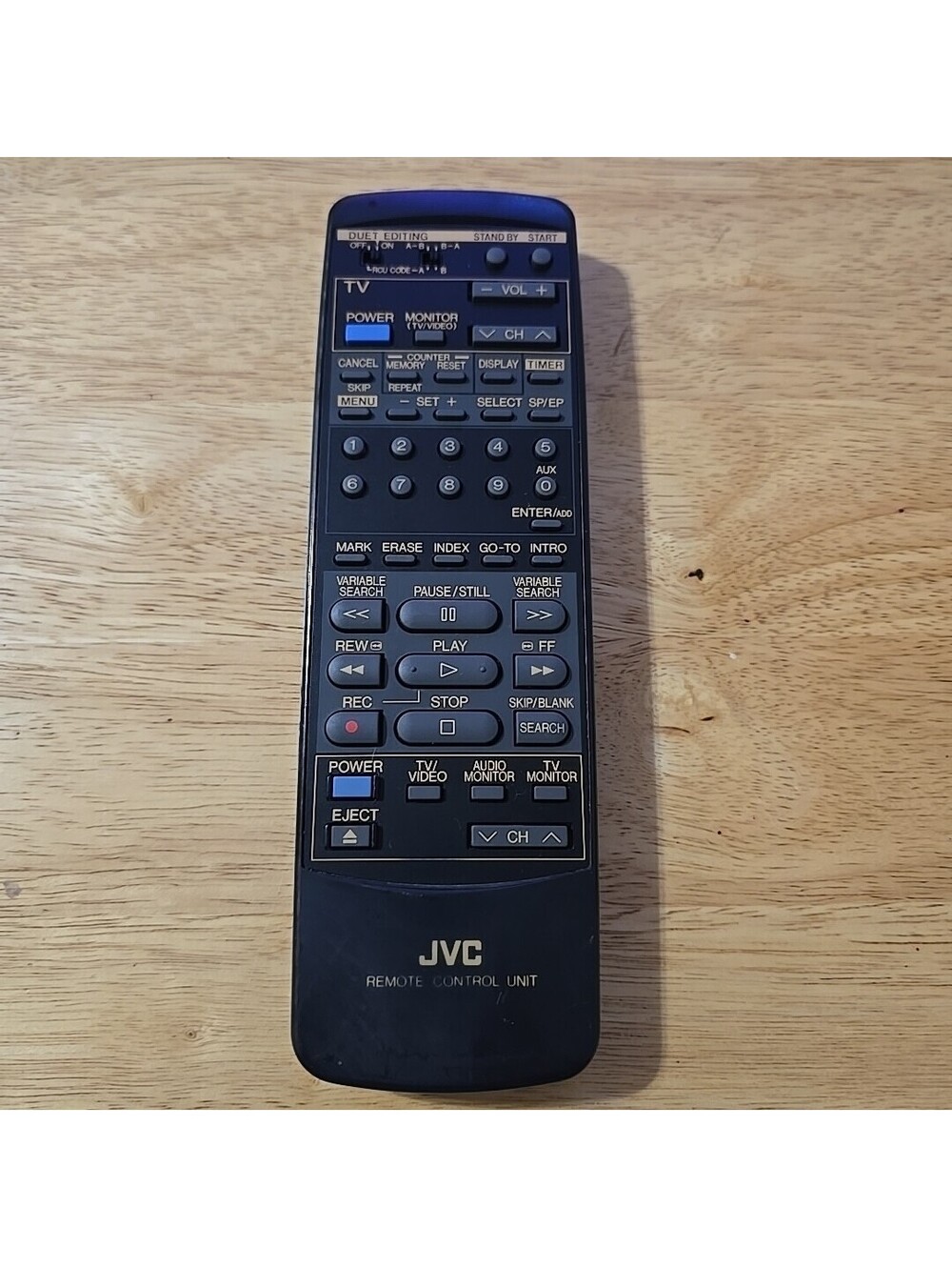 JVC PQ10956 TV VCR Remote Control 1993